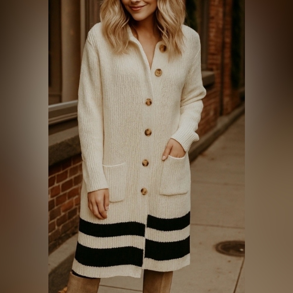 LRL Ralph Lauren sweater dress or long striped cardigan